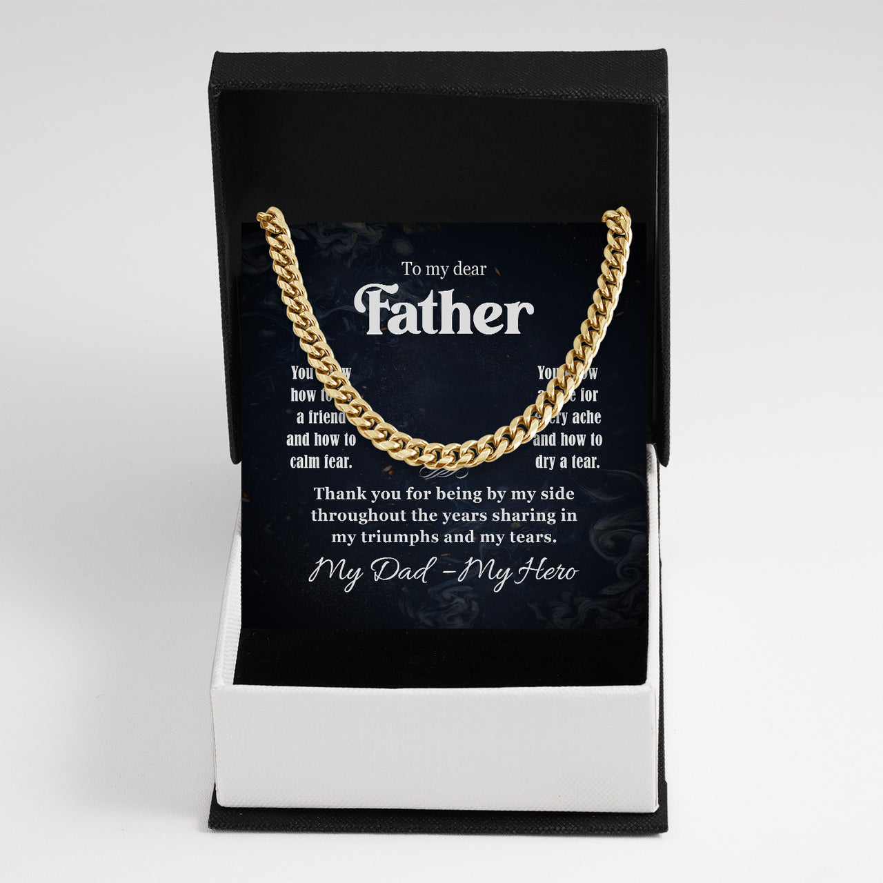 Cuban Necklace Gifts For Dad With Personalized Message Card Necklace