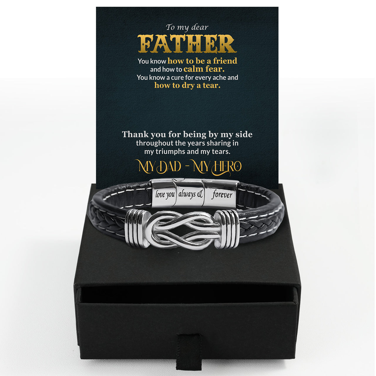 Bracelet Necklace Gifts For Dad With Personalized Message Card Necklace