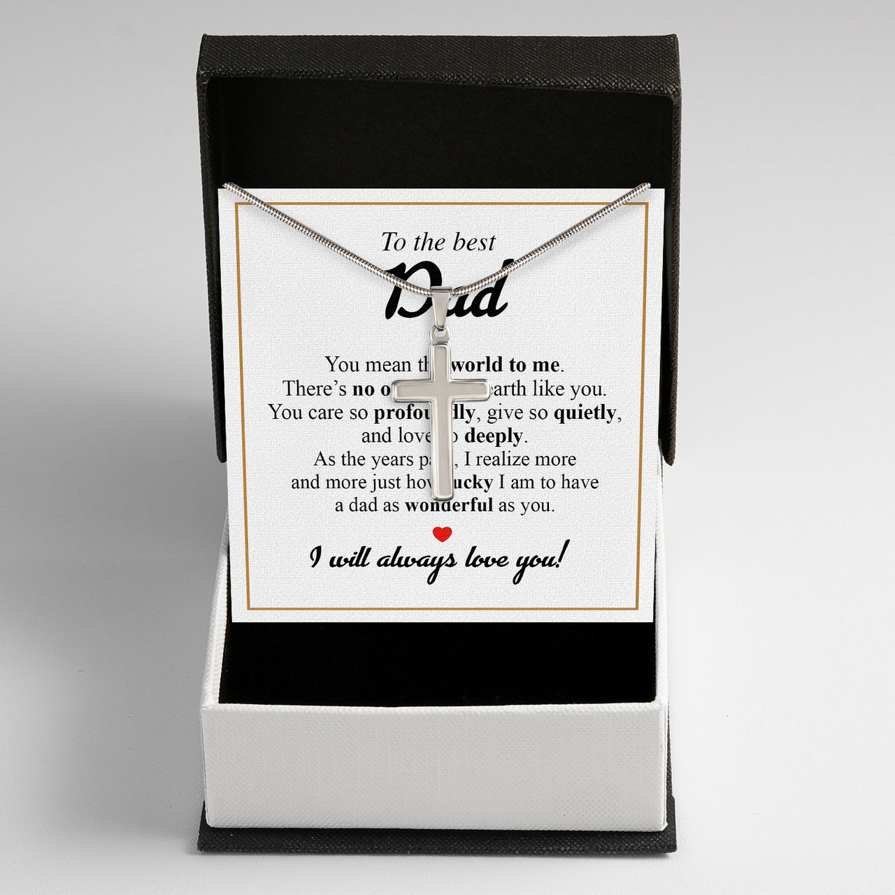 Cuban Necklace Gifts For Dad With Personalized Message Card Necklace