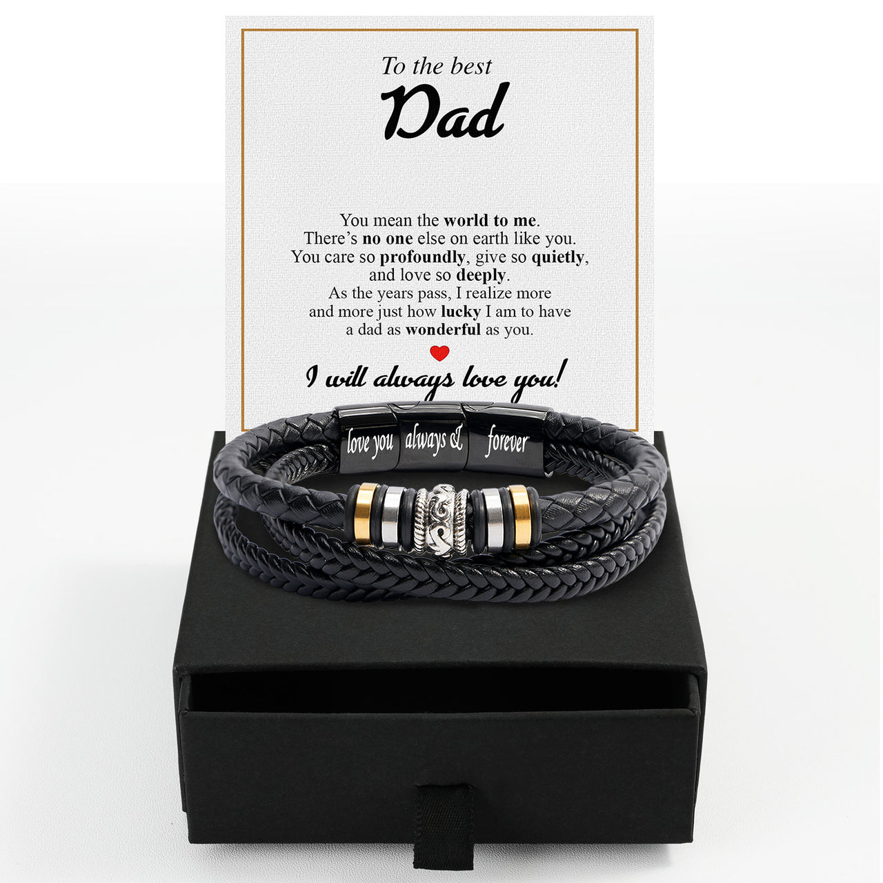 Bracelet Necklace Gifts For Dad With Personalized Message Card Necklace