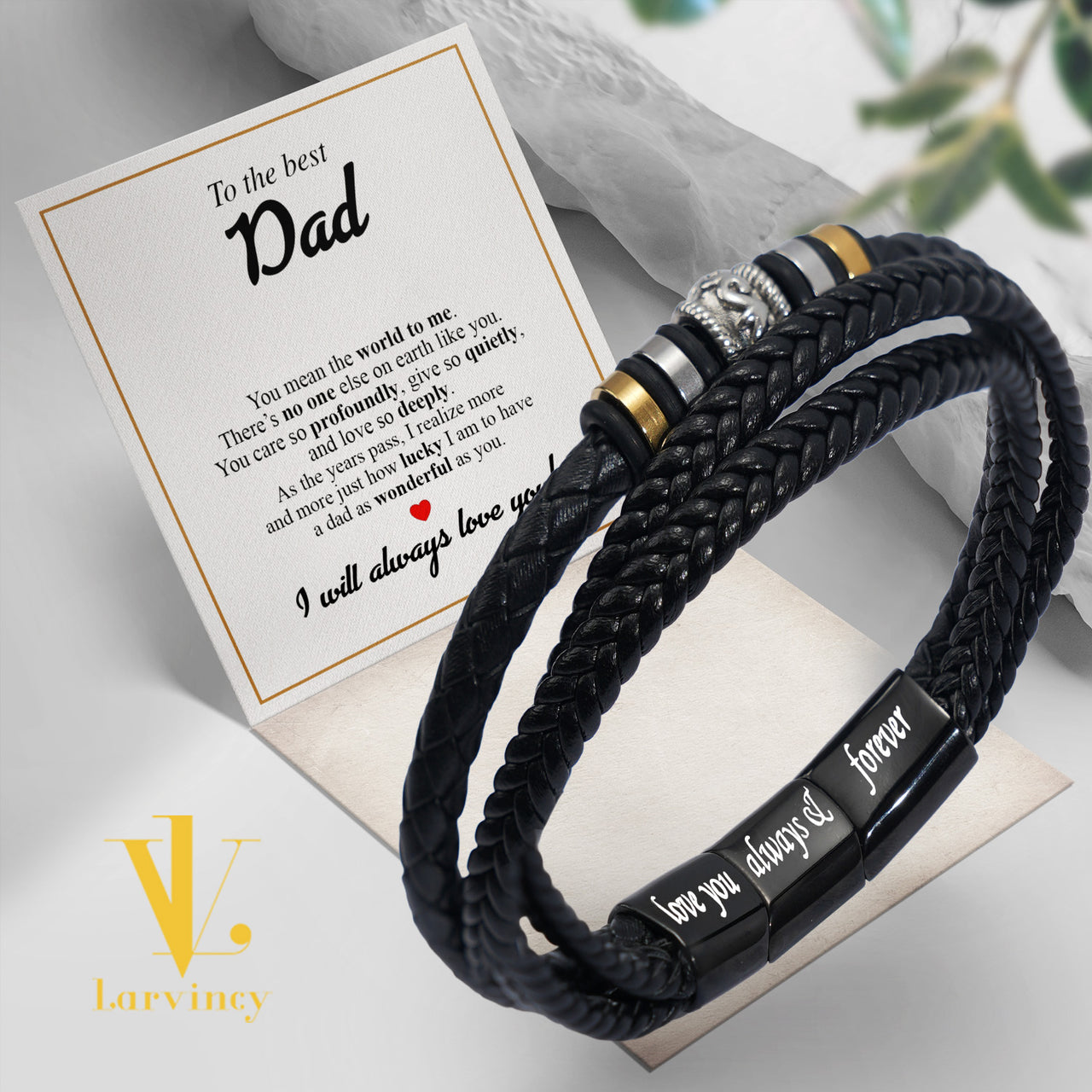 Bracelet Necklace Gifts For Dad With Personalized Message Card Necklace