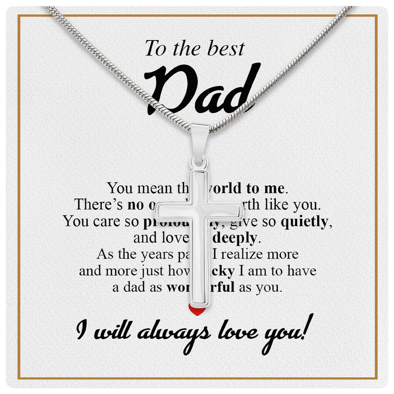 Cuban Necklace Gifts For Dad With Personalized Message Card Necklace