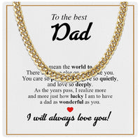 Thumbnail for Cuban Necklace Gifts For Dad With Personalized Message Card Necklace