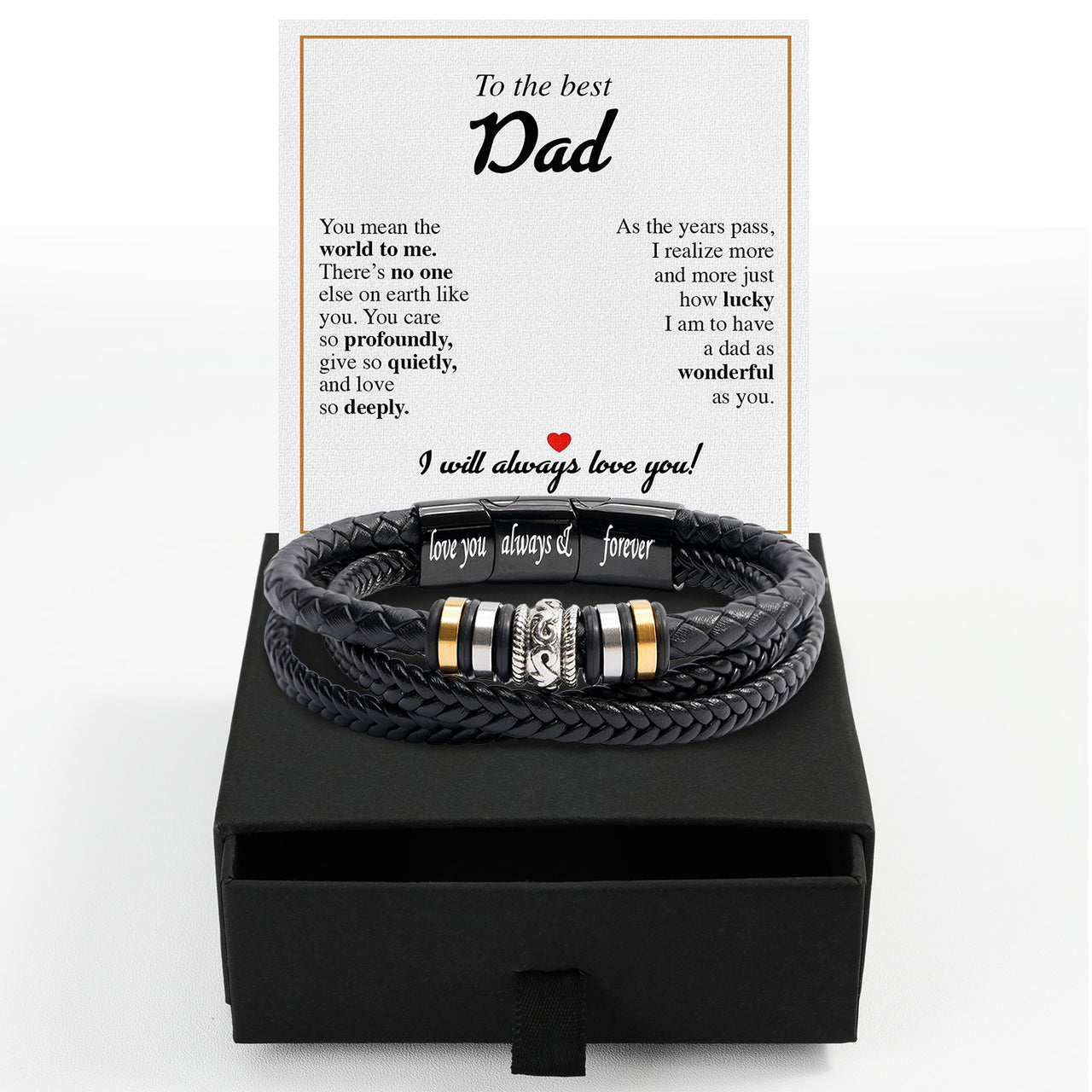 Bracelet Necklace Gifts For Dad With Personalized Message Card Necklace