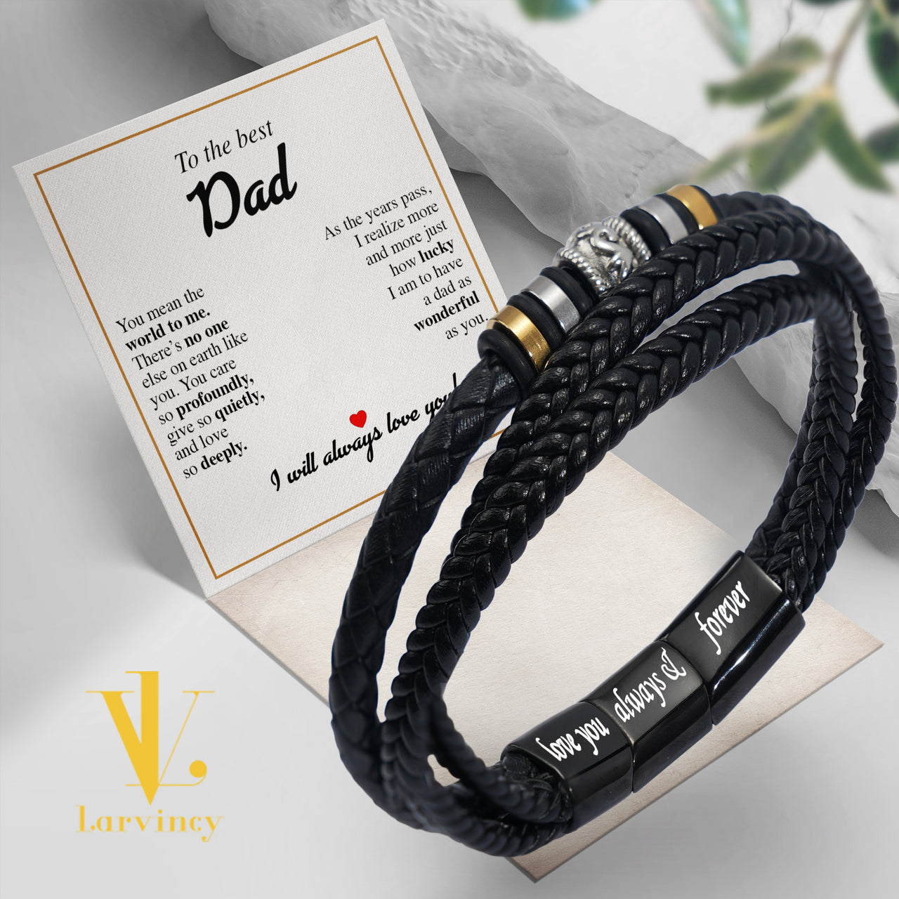 Bracelet Necklace Gifts For Dad With Personalized Message Card Necklace