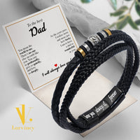 Thumbnail for Bracelet Necklace Gifts For Dad With Personalized Message Card Necklace