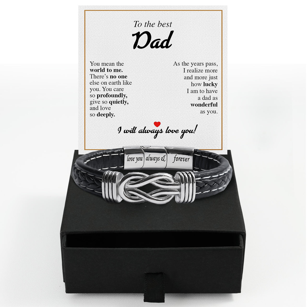 Bracelet Necklace Gifts For Dad With Personalized Message Card Necklace