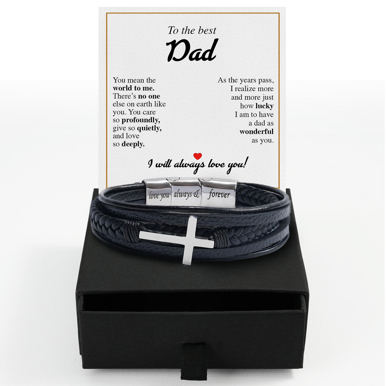 Bracelet Necklace Gifts For Dad With Personalized Message Card Necklace