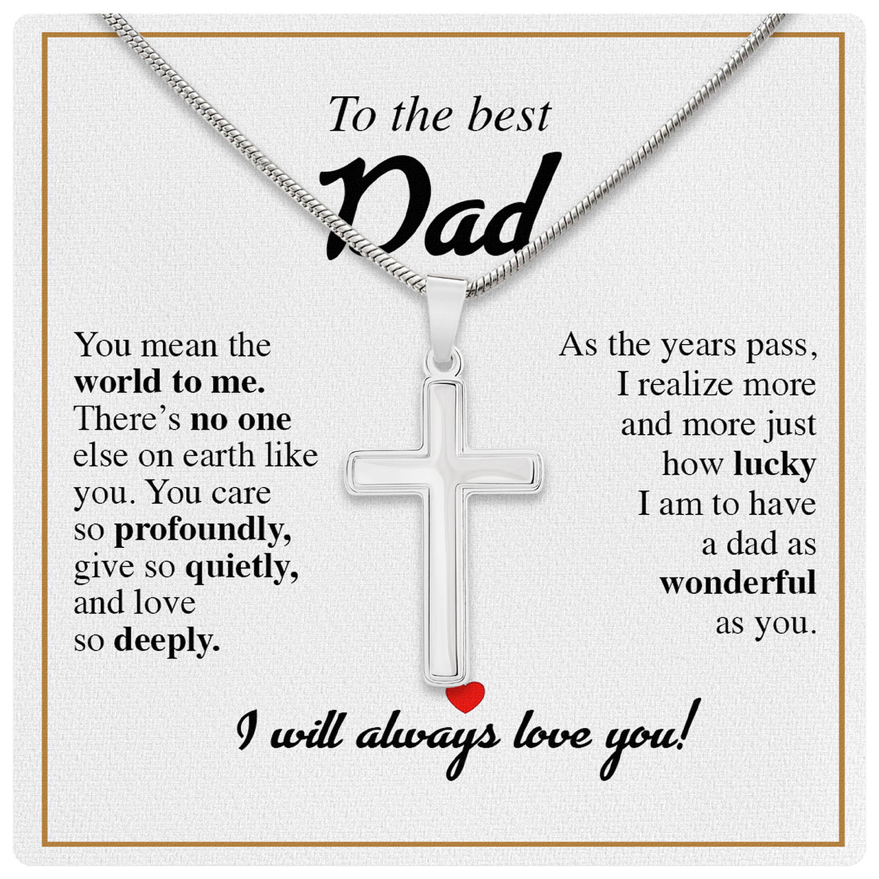 Cuban Necklace Gifts For Dad With Personalized Message Card Necklace