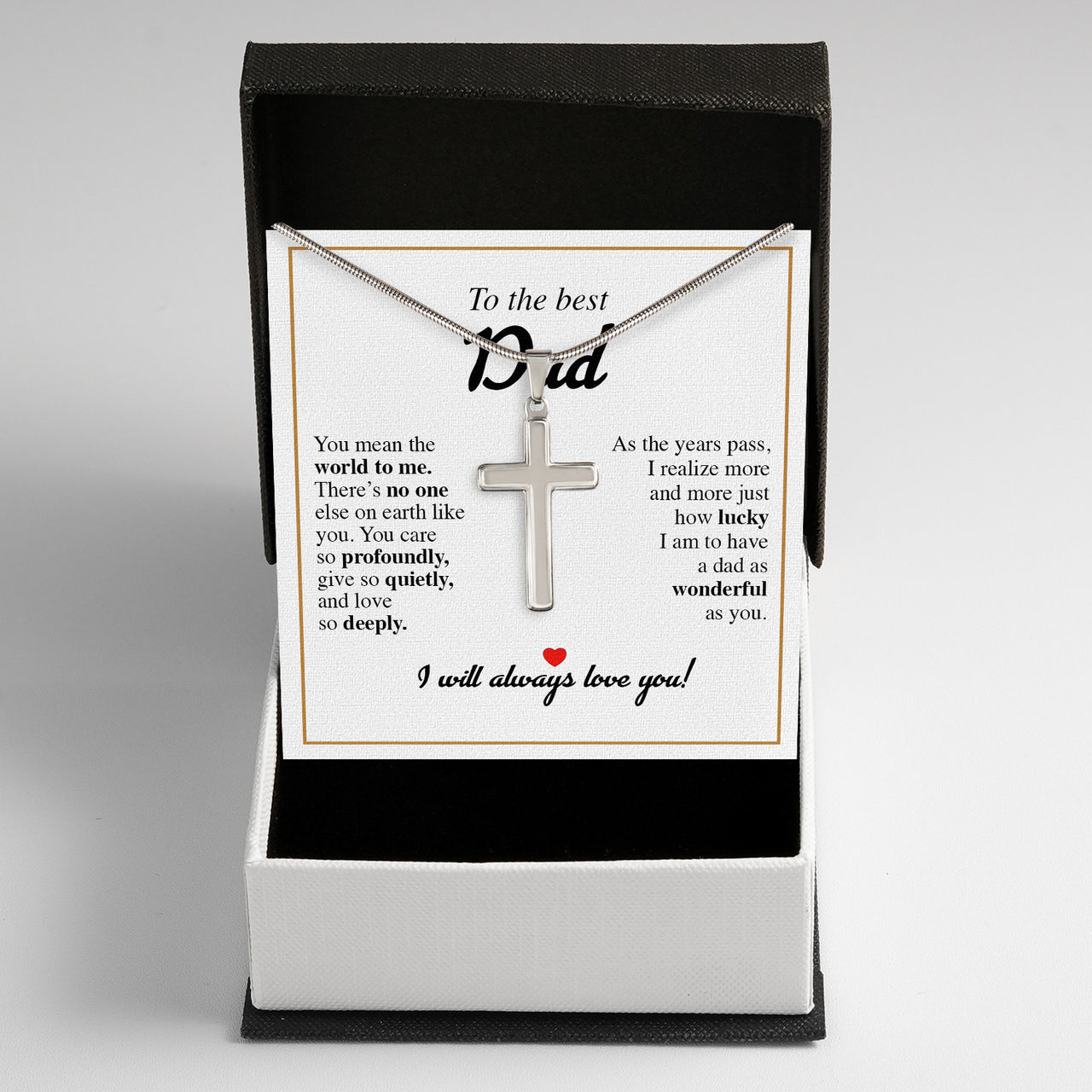 Cuban Necklace Gifts For Dad With Personalized Message Card Necklace