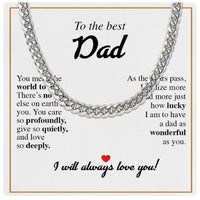 Thumbnail for Cuban Necklace Gifts For Dad With Personalized Message Card Necklace