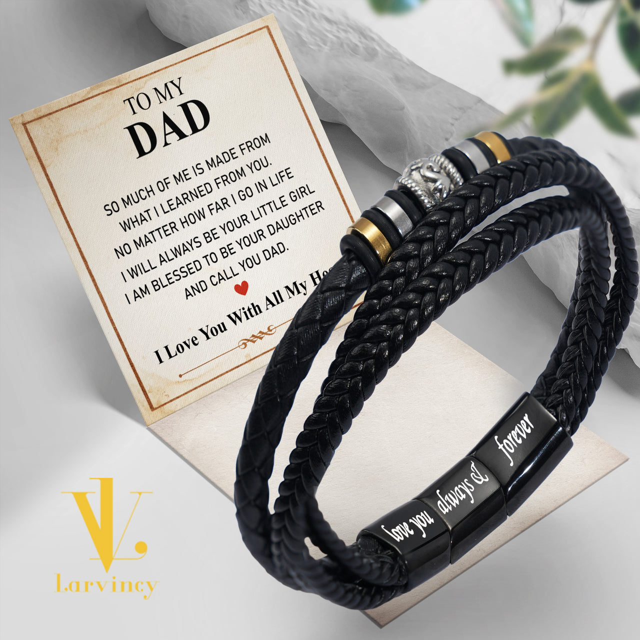 Bracelet Necklace Gifts For Dad With Personalized Message Card Necklace