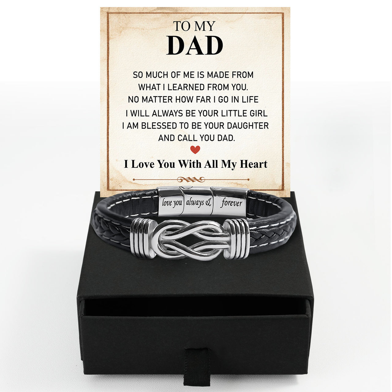 Bracelet Necklace Gifts For Dad With Personalized Message Card Necklace