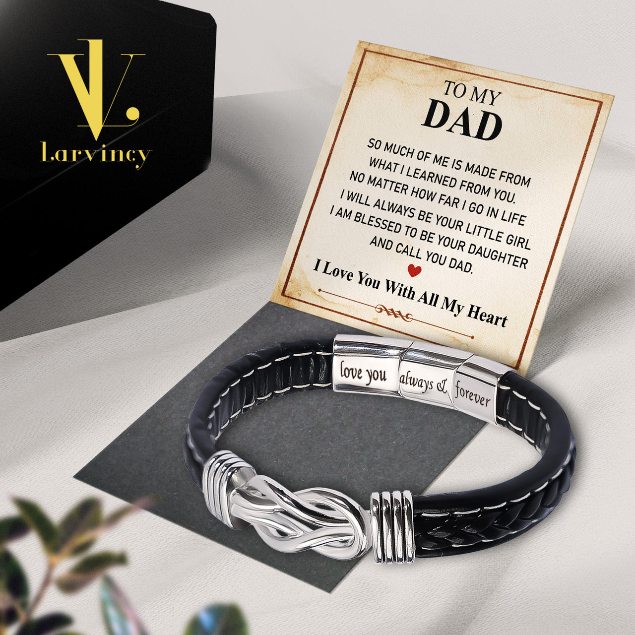 Bracelet Necklace Gifts For Dad With Personalized Message Card Necklace