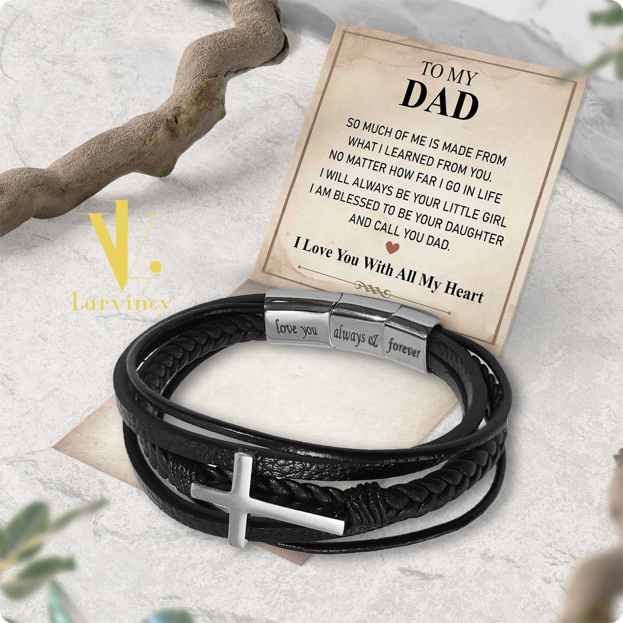 Bracelet Necklace Gifts For Dad With Personalized Message Card Necklace