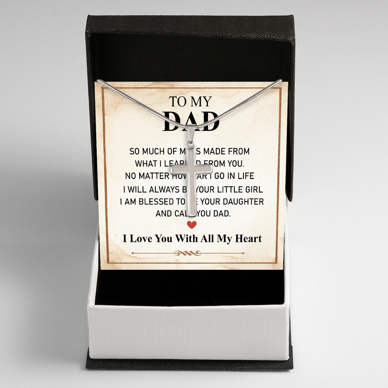 Cuban Necklace Gifts For Dad With Personalized Message Card Necklace