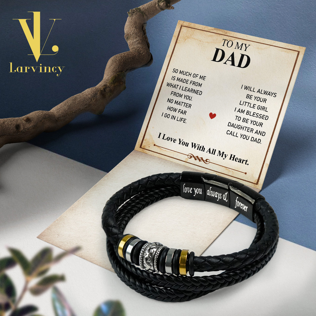 Bracelet Necklace Gifts For Dad With Personalized Message Card Necklace