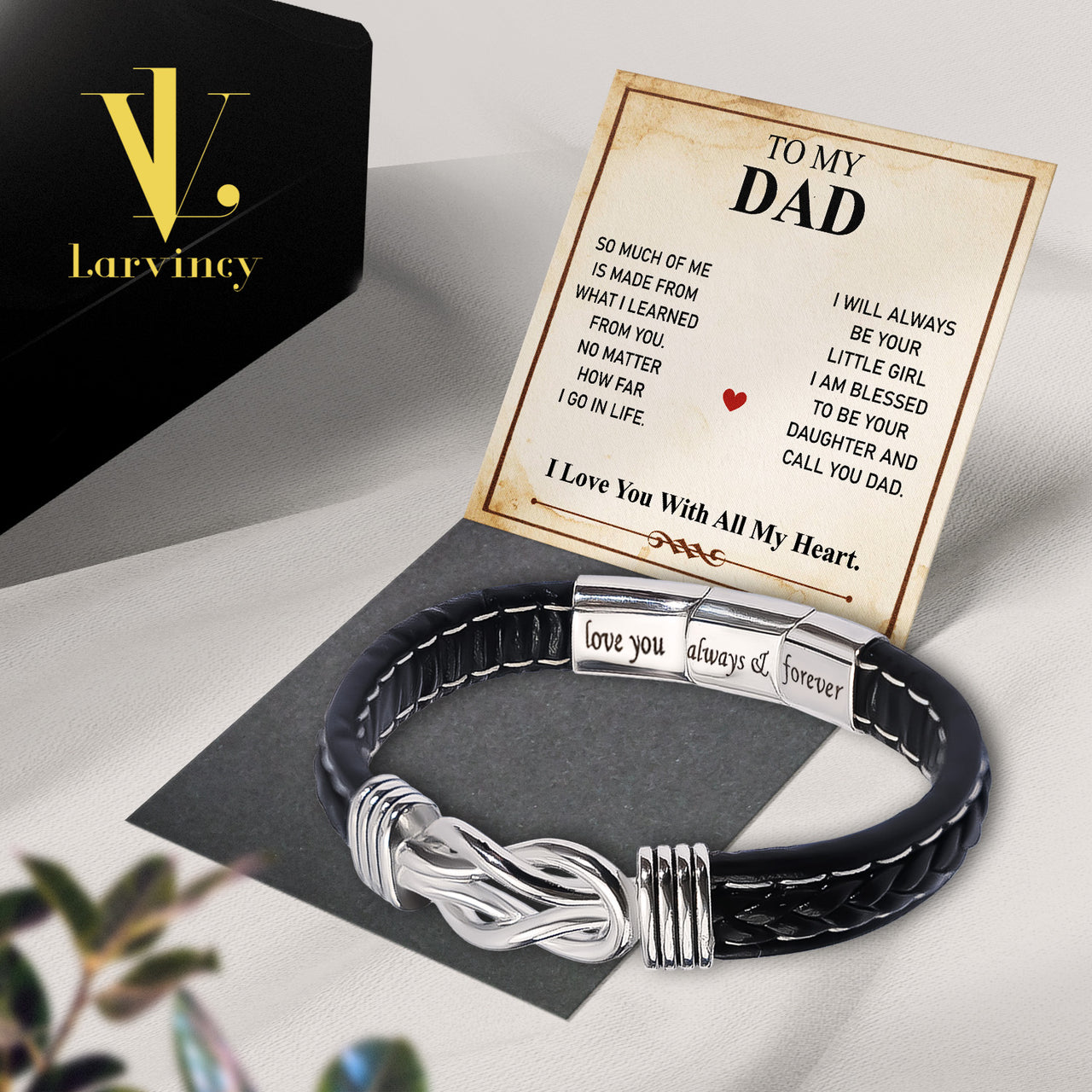 Bracelet Necklace Gifts For Dad With Personalized Message Card Necklace