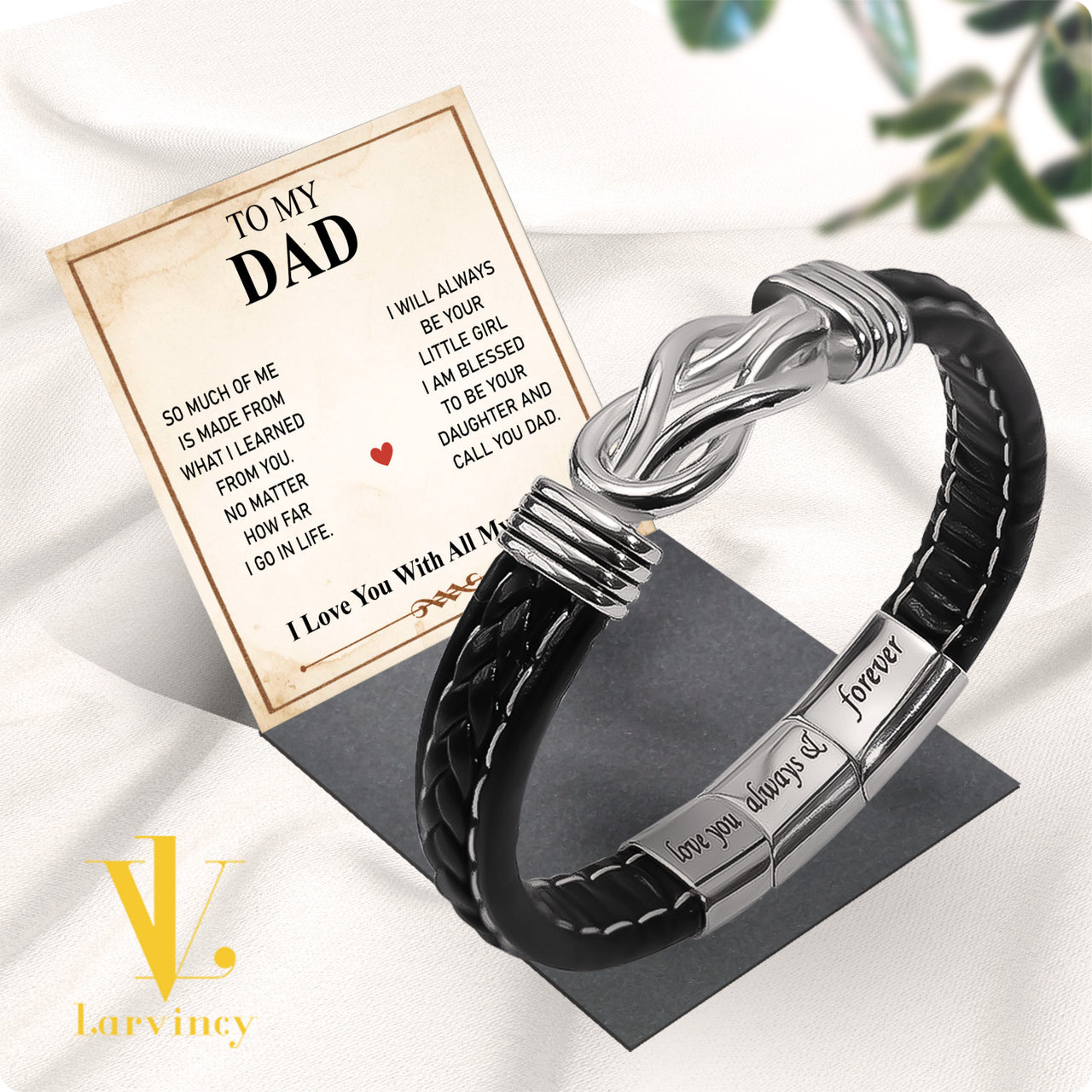 Bracelet Necklace Gifts For Dad With Personalized Message Card Necklace