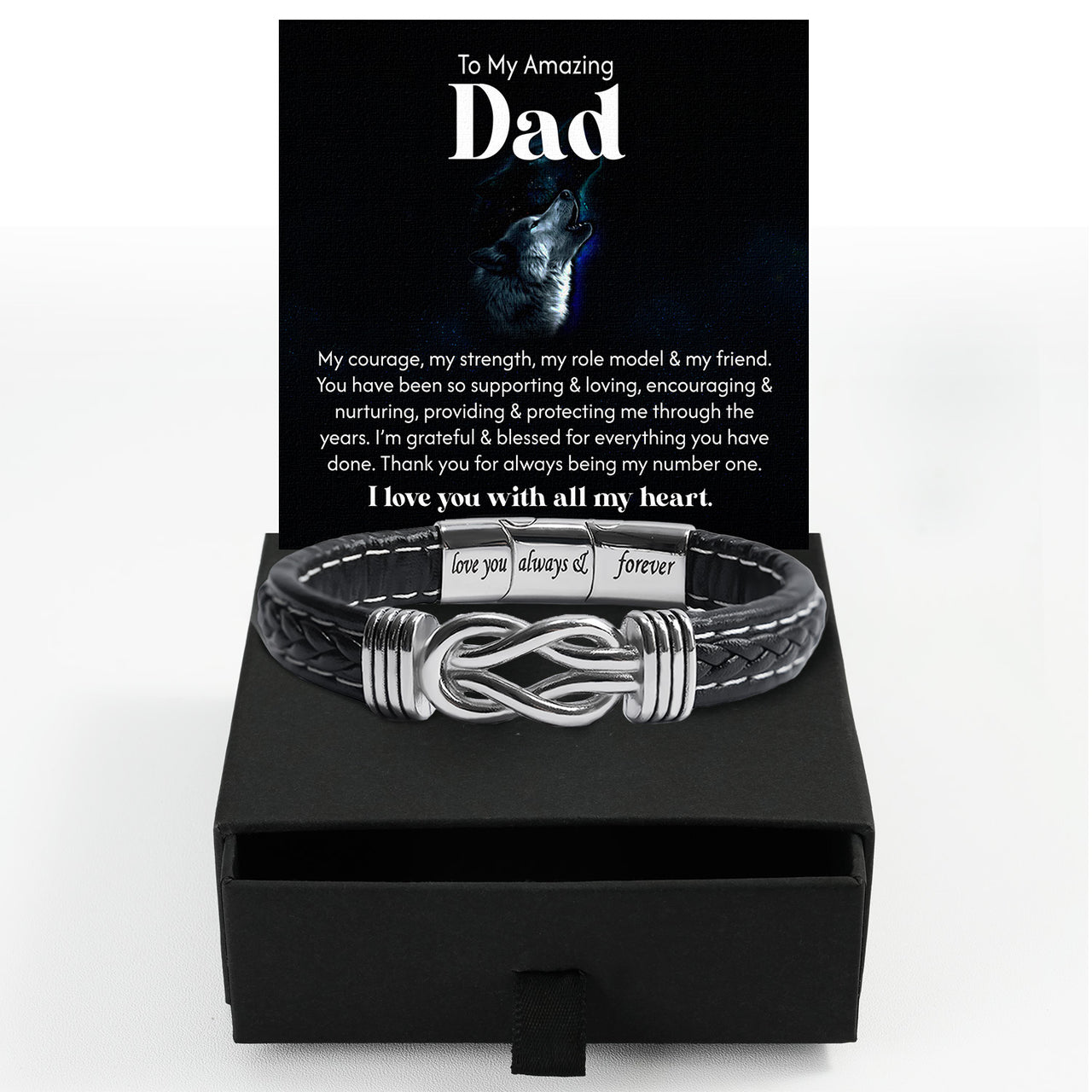 Bracelet Necklace Gifts For Dad With Personalized Message Card Necklace