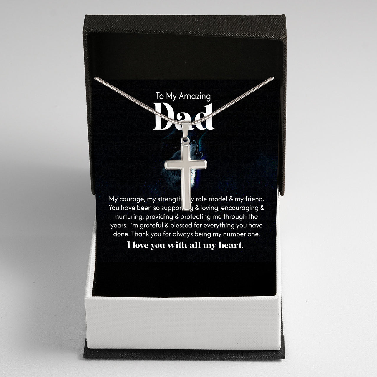 Cuban Necklace Gifts For Dad With Personalized Message Card Necklace