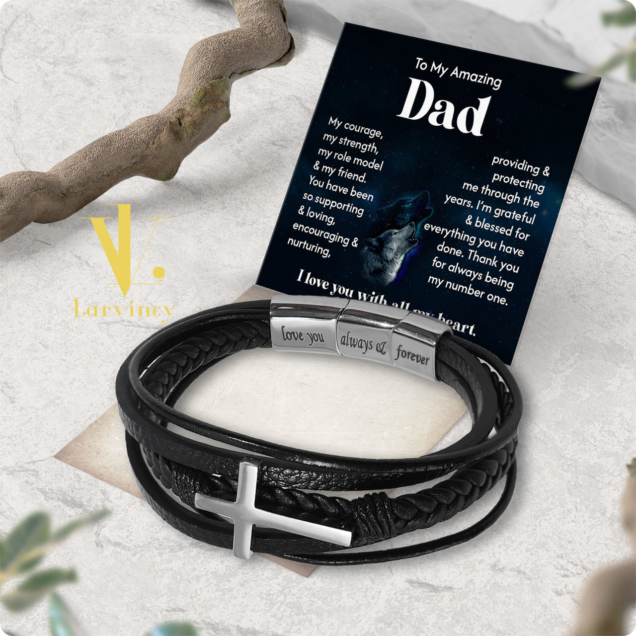 Bracelet Necklace Gifts For Dad With Personalized Message Card Necklace