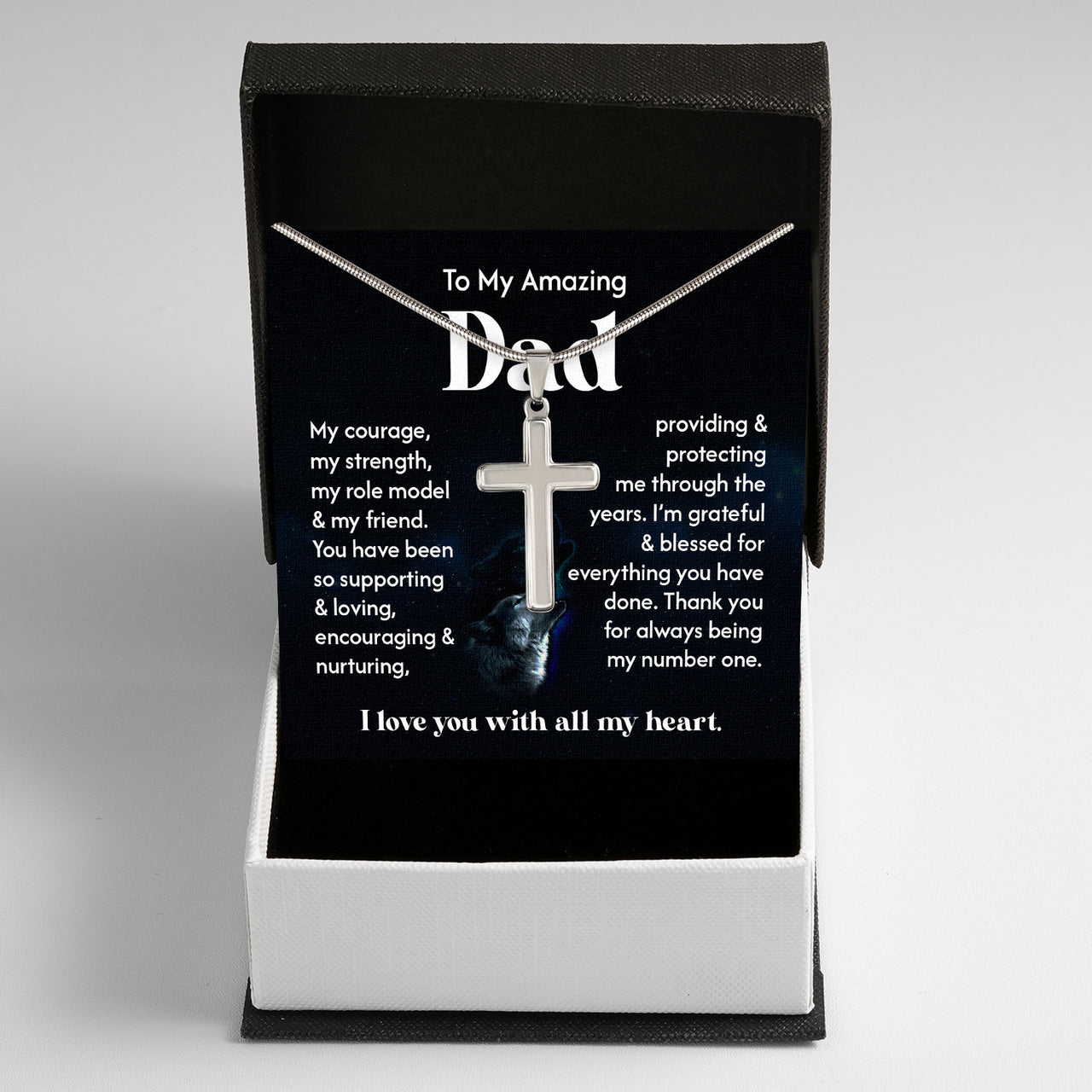 Cuban Necklace Gifts For Dad With Personalized Message Card Necklace