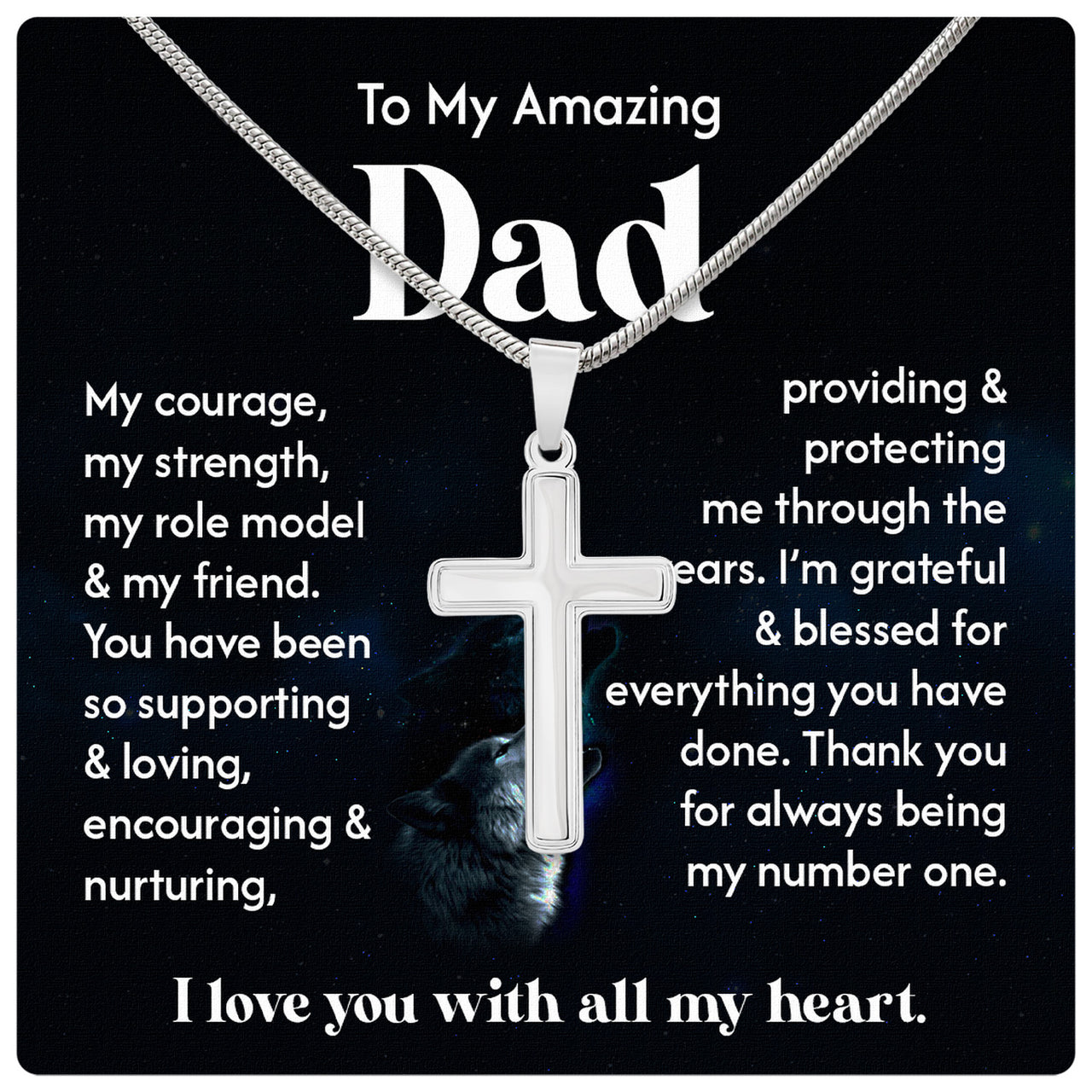 Cuban Necklace Gifts For Dad With Personalized Message Card Necklace