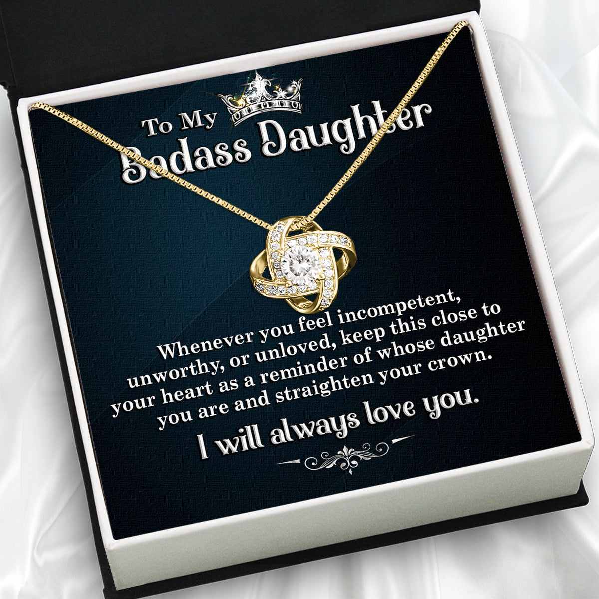 To My Daughter Necklace From Mom With Heartfelt Message Card, Jewelry For Daughter, Daughter Gift From Mom On Birthday, Wedding, Christmas, Graduation