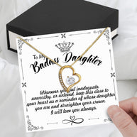 To My Daughter Necklace From Mom With Heartfelt Message Card, Jewelry For Daughter, Daughter Gift From Mom On Birthday, Wedding, Christmas, Graduation
