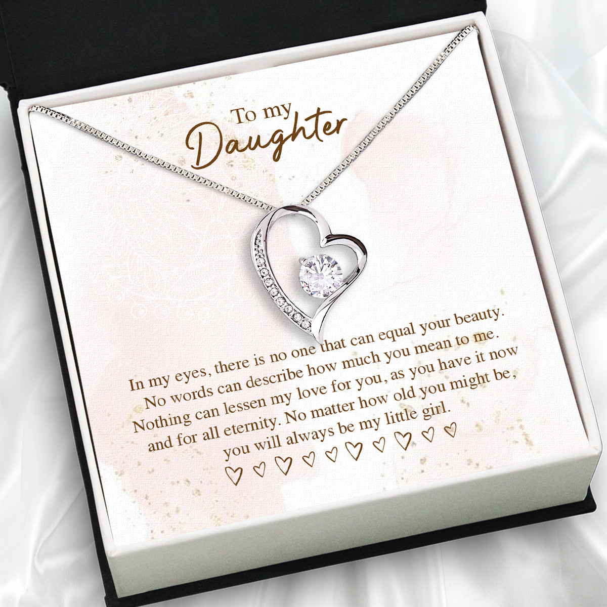 To My Daughter Necklace From Mom With Heartfelt Message Card, Jewelry For Daughter, Daughter Gift From Mom On Birthday, Wedding, Christmas, Graduation