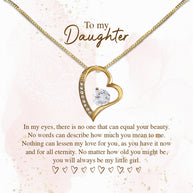 To My Daughter Necklace From Mom With Heartfelt Message Card, Jewelry For Daughter, Daughter Gift From Mom On Birthday, Wedding, Christmas, Graduation