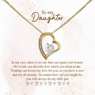 To My Daughter Necklace From Mom With Heartfelt Message Card, Jewelry For Daughter, Daughter Gift From Mom On Birthday, Wedding, Christmas, Graduation