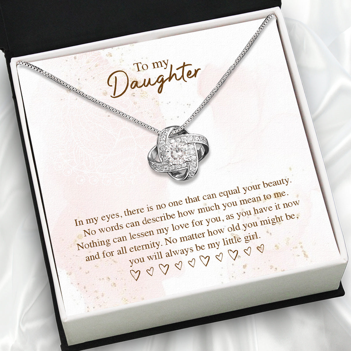 To My Daughter Necklace From Mom With Heartfelt Message Card, Jewelry For Daughter, Daughter Gift From Mom On Birthday, Wedding, Christmas, Graduation