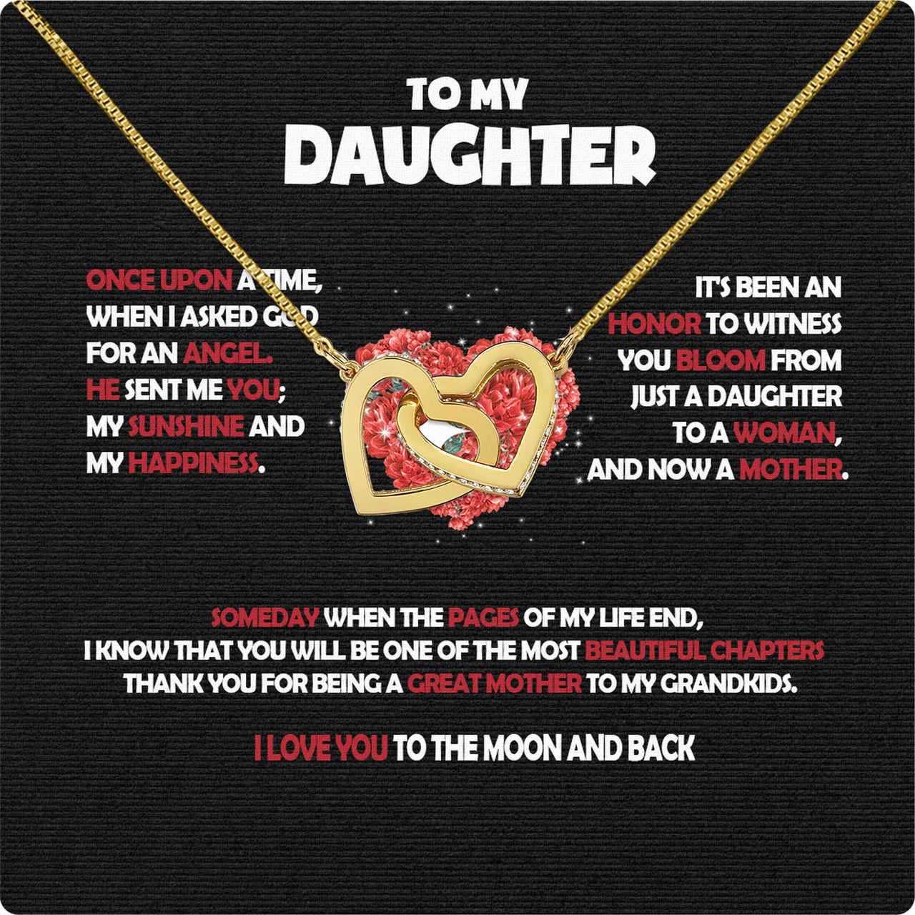 To My Daughter Necklace With Personalized Message Card