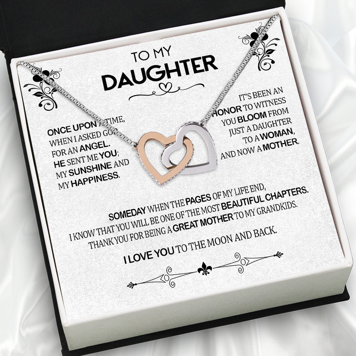 To My Daughter Necklace With Personalized Message Card