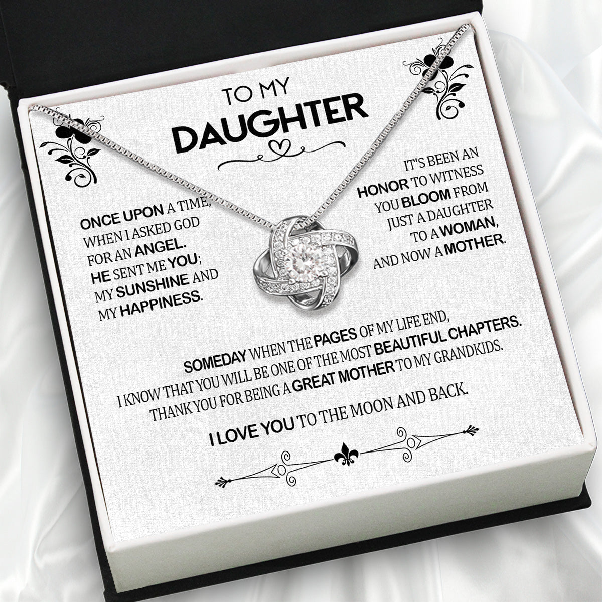 To My Daughter Necklace With Personalized Message Card