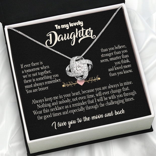 To My Daughter Necklace From Mom With Heartfelt Message Card, Jewelry For Daughter, Daughter Gift From Mom On Birthday, Wedding, Christmas, Graduation