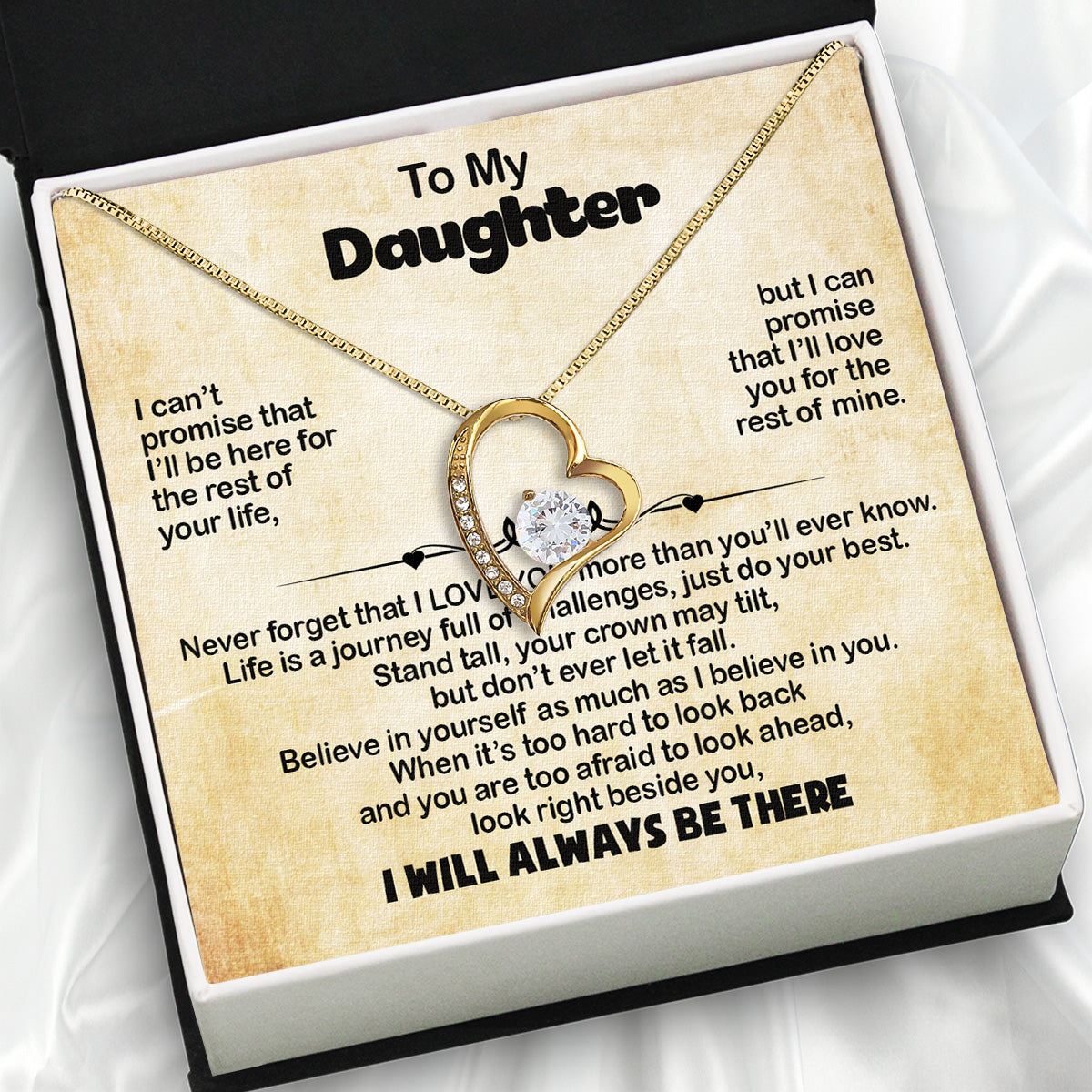 To My Daughter Necklace From Mom With Heartfelt Message Card, Jewelry For Daughter, Daughter Gift From Mom On Birthday, Wedding, Christmas, Graduation