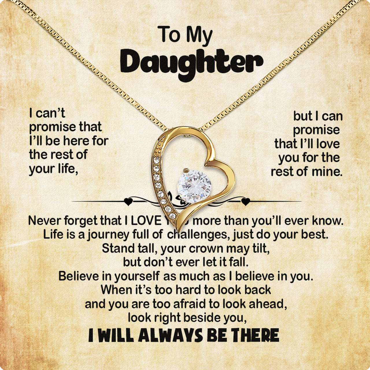 To My Daughter Necklace From Mom With Heartfelt Message Card, Jewelry For Daughter, Daughter Gift From Mom On Birthday, Wedding, Christmas, Graduation