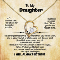 To My Daughter Necklace From Mom With Heartfelt Message Card, Jewelry For Daughter, Daughter Gift From Mom On Birthday, Wedding, Christmas, Graduation