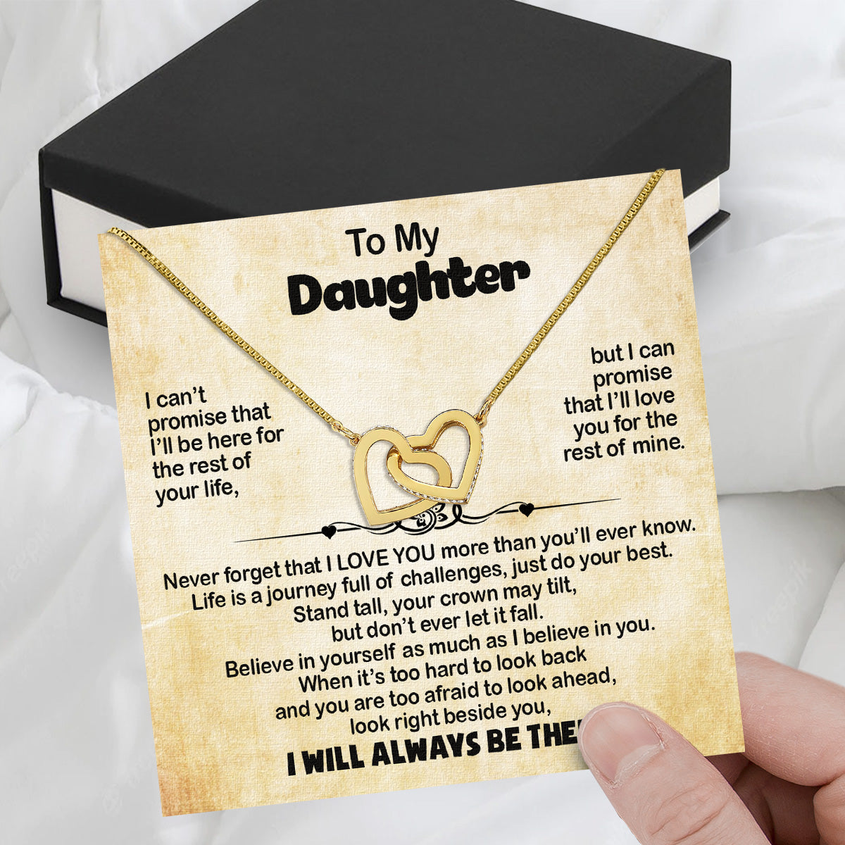 To My Daughter Necklace From Mom With Heartfelt Message Card, Jewelry For Daughter, Daughter Gift From Mom On Birthday, Wedding, Christmas, Graduation