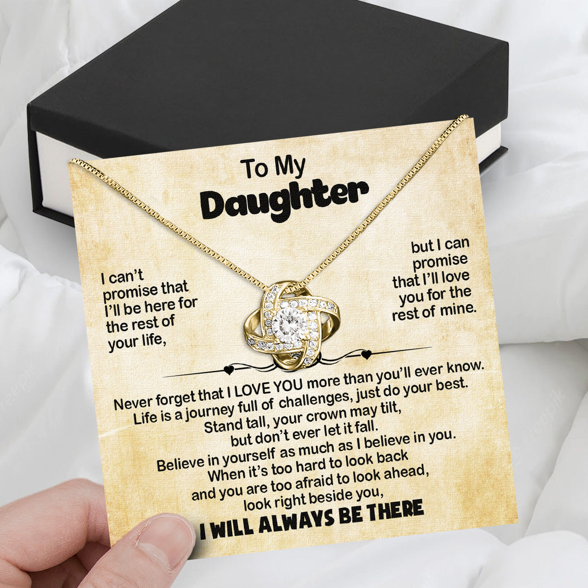 To My Daughter Necklace From Mom With Heartfelt Message Card, Jewelry For Daughter, Daughter Gift From Mom On Birthday, Wedding, Christmas, Graduation