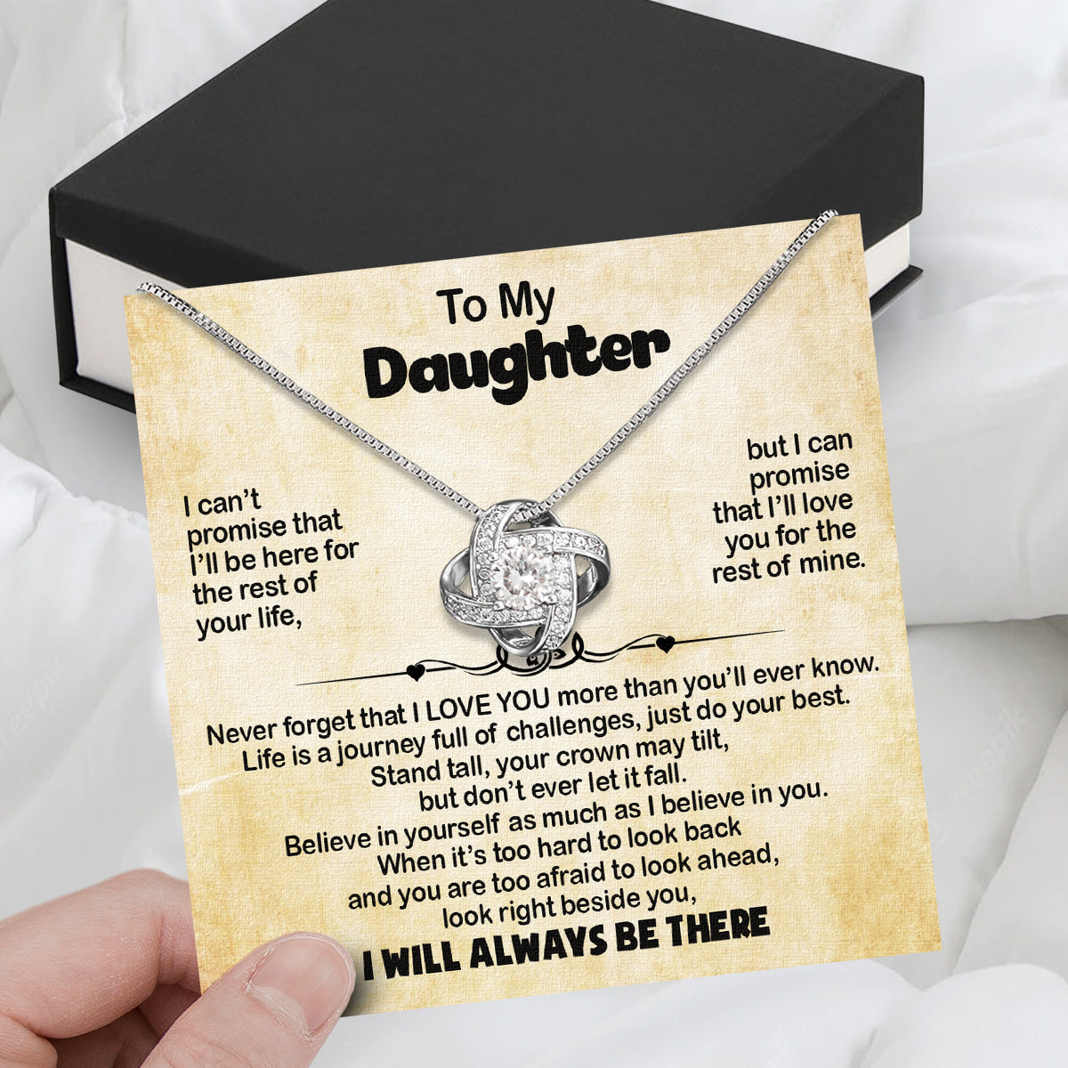 To My Daughter Necklace From Mom With Heartfelt Message Card, Jewelry For Daughter, Daughter Gift From Mom On Birthday, Wedding, Christmas, Graduation