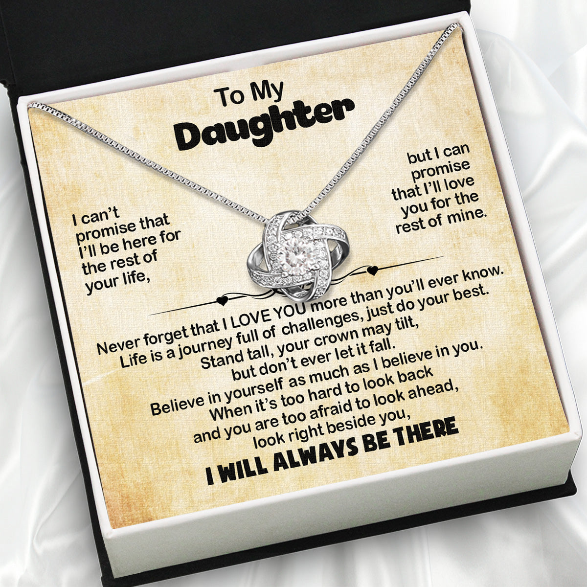 To My Daughter Necklace From Mom With Heartfelt Message Card, Jewelry For Daughter, Daughter Gift From Mom On Birthday, Wedding, Christmas, Graduation