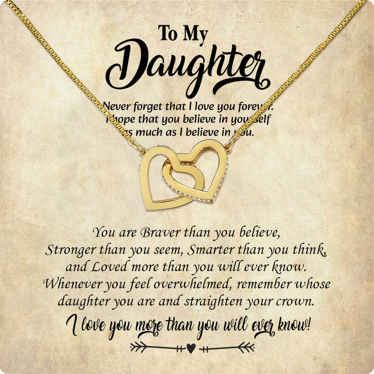 To My Daughter Necklace With Personalized Message Card