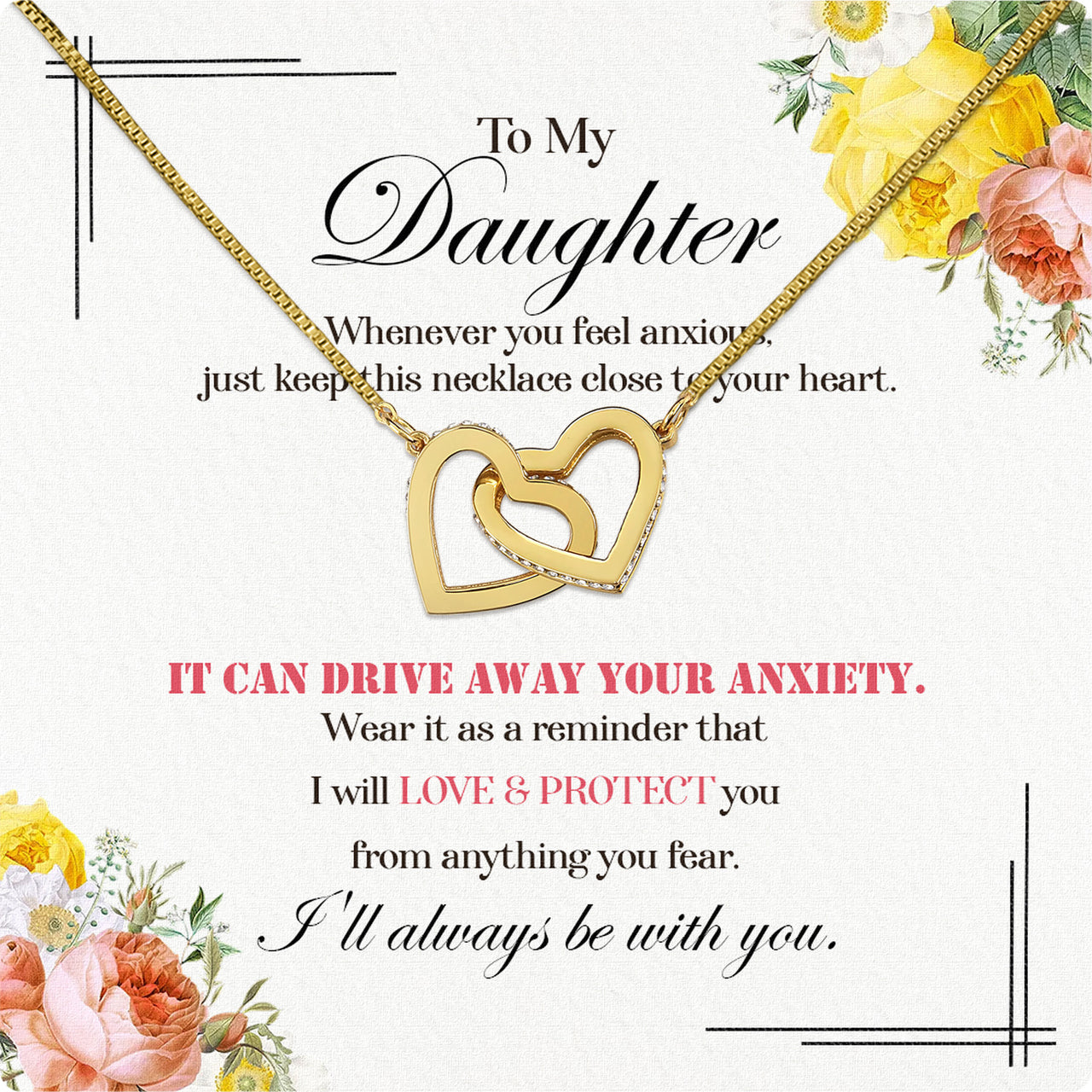 To My Daughter Necklace With Personalized Message Card