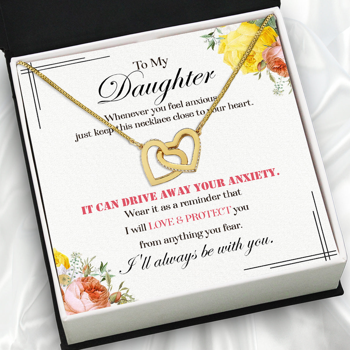 To My Daughter Necklace With Personalized Message Card