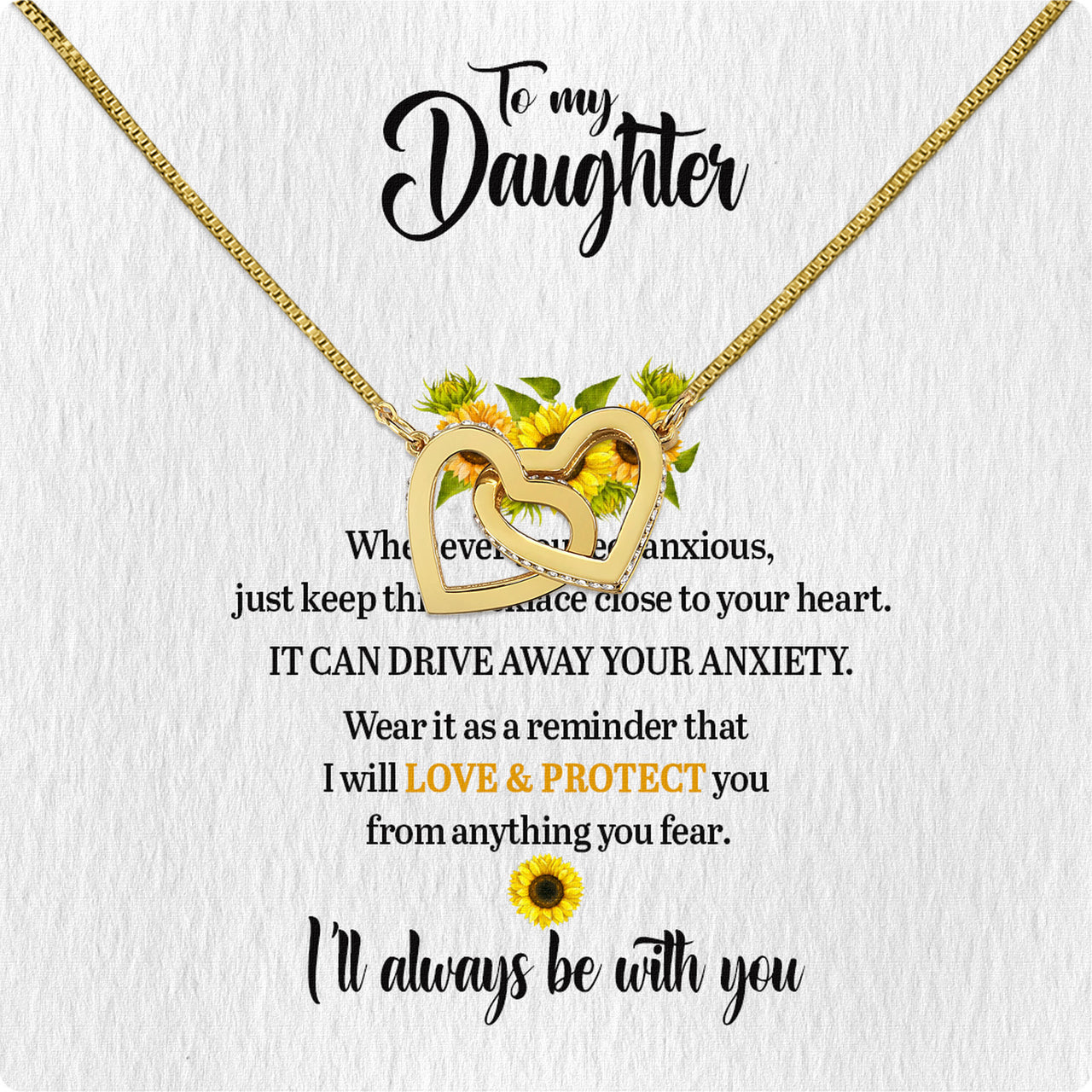 To My Daughter Necklace From Mom With Heartfelt Message Card, Jewelry For Daughter, Daughter Gift From Mom On Birthday, Wedding, Christmas, Graduation