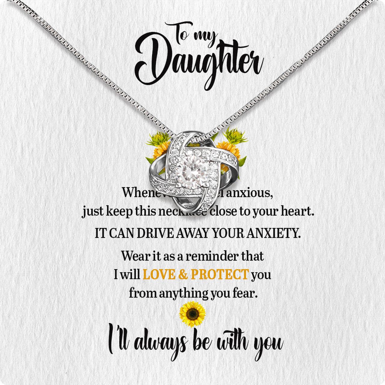 To My Daughter Necklace From Mom With Heartfelt Message Card, Jewelry For Daughter, Daughter Gift From Mom On Birthday, Wedding, Christmas, Graduation